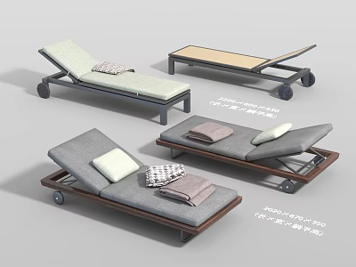 Modern Lounge Chairs In Various Styles With Wooden Metal Frames And Cushions 3d model