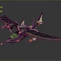 Futuristic Space Aircraft With Multiple Propellers Green Accents And Black Exterior For Cosmic Exploration