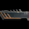 Futuristic Sci Fi Weapon with Black Orange Design Mechanical Grip and Sharp Blade 3d model