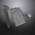 Damaged Structural Components Featuring Cracked Column Broken Panel And Metal Frame