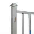 Road Facilities Silver Road Barrier With Blue Vertical Bars For Traffic Safety