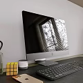 Sleek All in One Desktop Computer Setup With Keyboard Mouse And Office Accessories 3d model