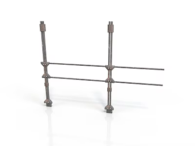 Heavy Duty Steel Support Frame With Vertical Poles And Horizontal Cross Bars 3d model