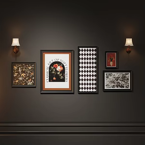 Modern Vintage Decorative Combination Hanging Painting 3d model