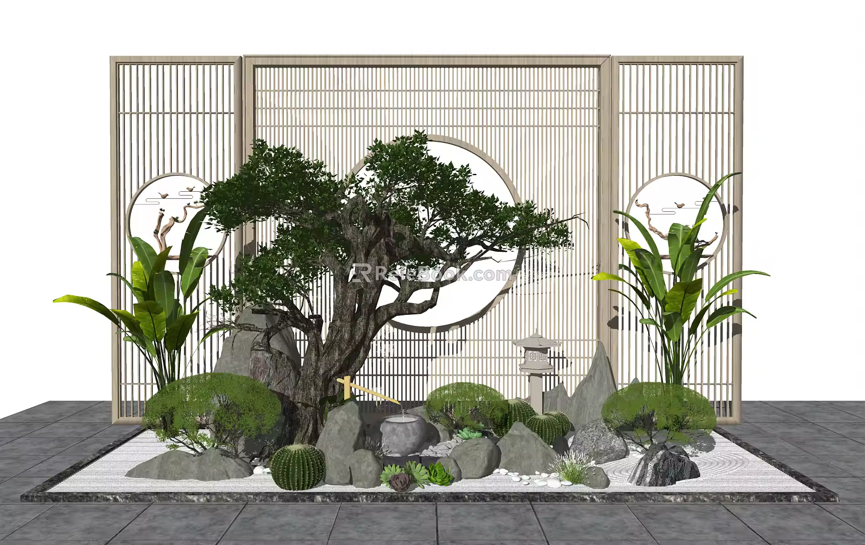 New Chinese style landscape sketch landscape sketch dry landscape 3d model