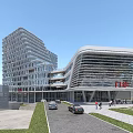Modern Hospital Building with Outpatient Department Glass Facade and Multi storey Structure