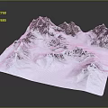 Snowy Mountain Terrain With Rocky Peaks And Snow Covered Valleys