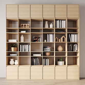 Modern Bookcase Simple Bookcase 3d model