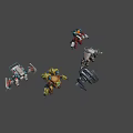 Sci-fi animated space robot 3d model