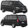 Black Mercedes-Benz MPV Exterior Design With Side Sliding Doors And Stylish Headlights