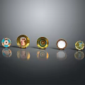 Colorful Decorative Household Plates With Unique Designs Various Patterns And Gold Accents