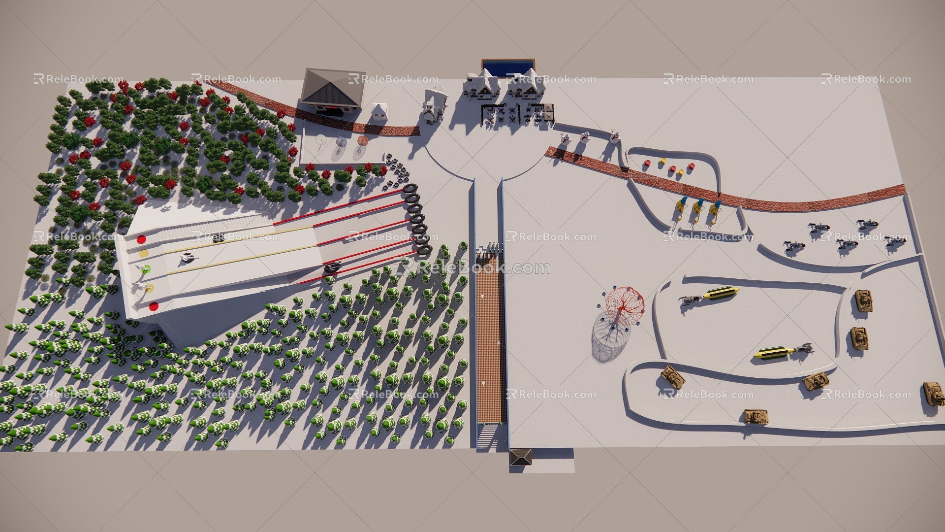 Ski Resort Aerial View Planning Play Snow Park model