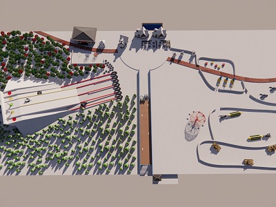 Ski Resort Aerial View Planning Play Snow Park model