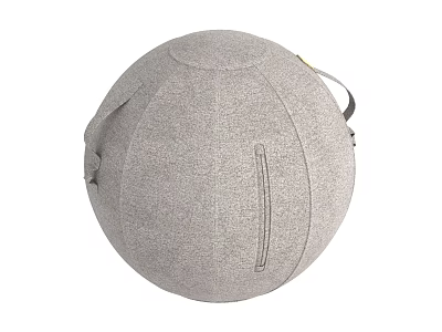 Gray Fabric Fitness Ball With Handles And Stitched Design For Balance Training Sports Equipment 3d model