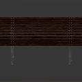 Building Exterior Wooden Bench with Slatted Design and Metal Support Legs for Outdoor Seating Areas