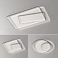 Modern Ceiling Light Rectangular And Circular Designs With Sleek LED Lighting For Living Spaces 3d model