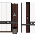 Modern Minimalist Shoe Cabinet Design With White Doors Wooden Stripes Open Shelves And Storage Stool