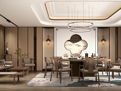 Chinese Box Room Restaurant Room 3d model