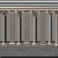 Roman Columns With Various Decorative White Marble Designs For Classical Interior Architecture 3d model