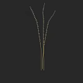 Elegant Purple Flowers with Slender Green Stems Against Black Background Decor