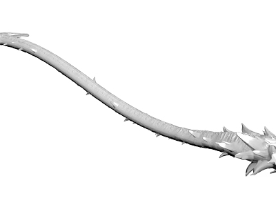 Intricately Carved Dragon Tail Sculpture With Sharp Spikes And Detailed Scales 3d model