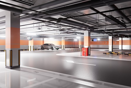 Underground parking lot Traffic facilities Reflective mirror Protective column Deceleration road arch car stopper 3d model