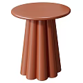 Elegant Modern Terracotta Side Table With Round Top And Pleated Base Design 3d model