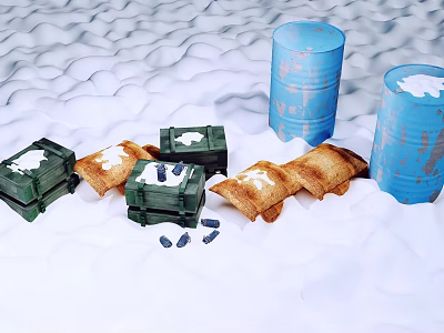 Modern barrel grenade oil barrel ammunition box 3d model Modern barrel grenade oil barrel ammunition box 3d model