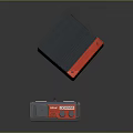 Modern Red Home Entertainment Appliance with Remote Control and Digital Display Feature