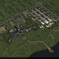 Aerial View Planning of Modern Residential Complex With Green Spaces And Waterfront