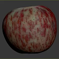 Fresh Red And White Striped Apple With Shiny Surface And Vibrant Color
