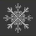 Transparent Crystal Snowflake Decoration With Symmetrical Design And Dark Background Reflection 3d model