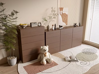 Modern Wood Grain Cabinet Simple Style Cabinet Whole Cabinet Sideboard Balcony Cabinet Storage Cabinet Entrance Cabinet 3d model