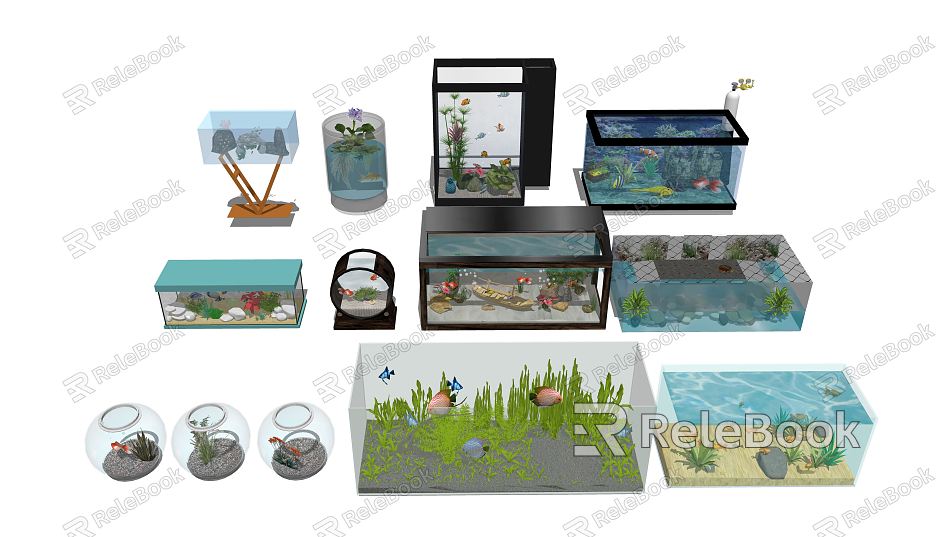 Modern fish tank model