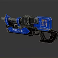 MG 51 Police Weapon Blue Tactical Metal Design With Structural Features 3d model