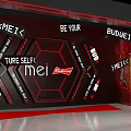 Visual Design Featuring Budweiser And Mei With Red Black Geometric Patterns 3d model