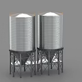 Industrial Equipment Large Silver Metal Storage Tanks with Steel Support Structures
