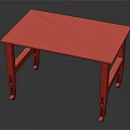 Practical Industrial Style Table With Wooden Texture Top And Green Metal Legs