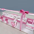 QINZ Pink Specialty Store With Ice Cream Decorations Display Counters And Large Bow