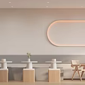 Modern Bubble Tea Shop Interior With Green Plants Seating Area And Decorative Counter