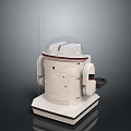 White Robot Character With Dome Head Antenna And Stable Base Structure Design