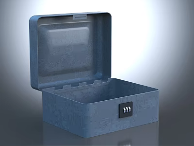 modern password box metal box metal box with combination lock 3d model