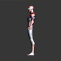 High Quality SpiderMan 3D Model In Red Blue Costume Standing Pose With Spider Logo