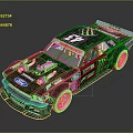 Monster Energy Ford Modified Race Car With Drift Design And Sponsor Decals