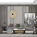 Modern sofa coffee table combination 3d model
