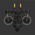Sci Fi Multirotor Drone Flying Vehicle With Mechanical Rotors And Structure