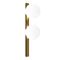 Modern Wall Lamp Design With White Circular Shades And Gold Metal Frame For Contemporary Interior