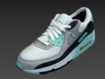 Nike Air Max Sneakers White Light Green Black Gray Mesh Leather With Cushioned Air Sole 3d model