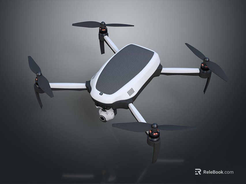 Smart Drone Quadcopter With Camera And Modern White Black Body Design 3d model 