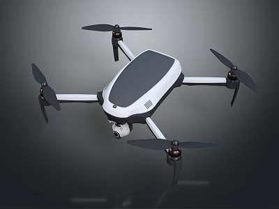 Smart Drone Quadcopter With Camera And Modern White Black Body Design 3d model